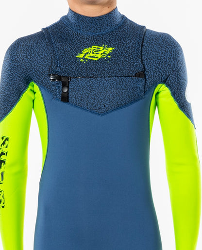 Rip Curl Dawn Patrol 4/3mm Chest Zip Kids Wetsuit 2022 - Blue