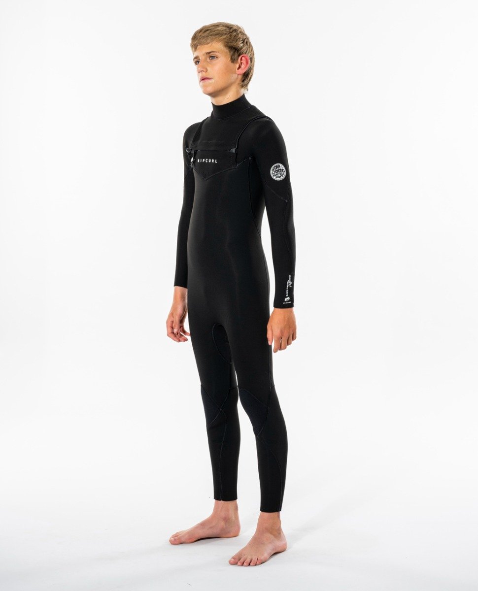 Rip Curl Junior Dawn Patrol 5/3mm Chest Zip Winter Wetsuit 2024 - Black