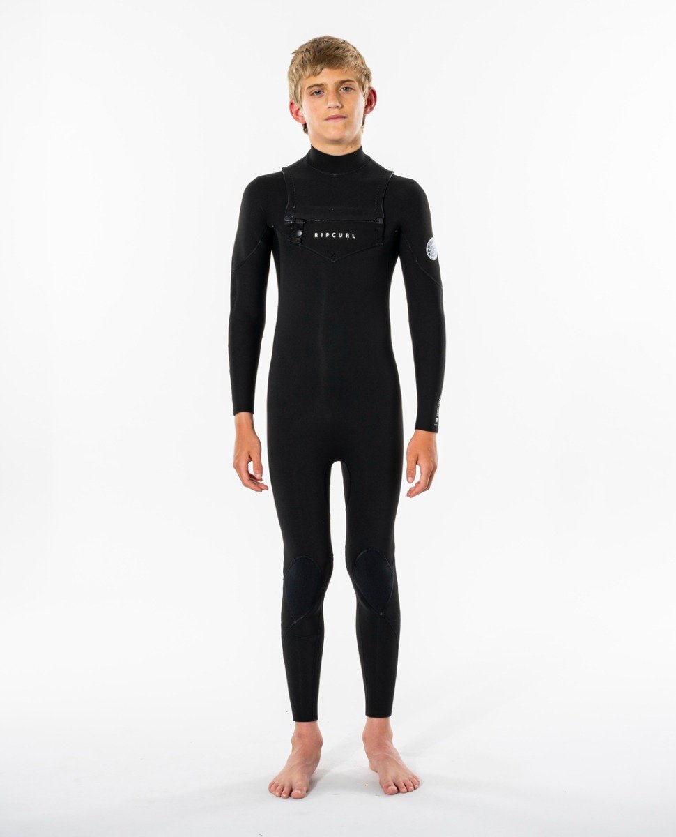 Rip Curl Junior Dawn Patrol 5/3mm Chest Zip Winter Wetsuit in Black