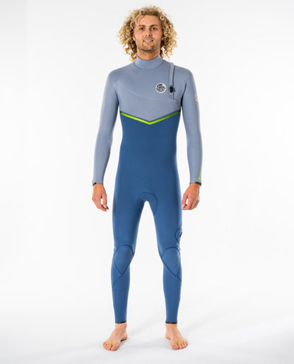 Rip Curl E Bomb Zip Free 3/2mm Wetsuit in Blue Grey