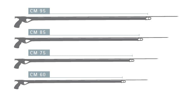 Cressi Moicano Rubber Spear Gun - sizing
