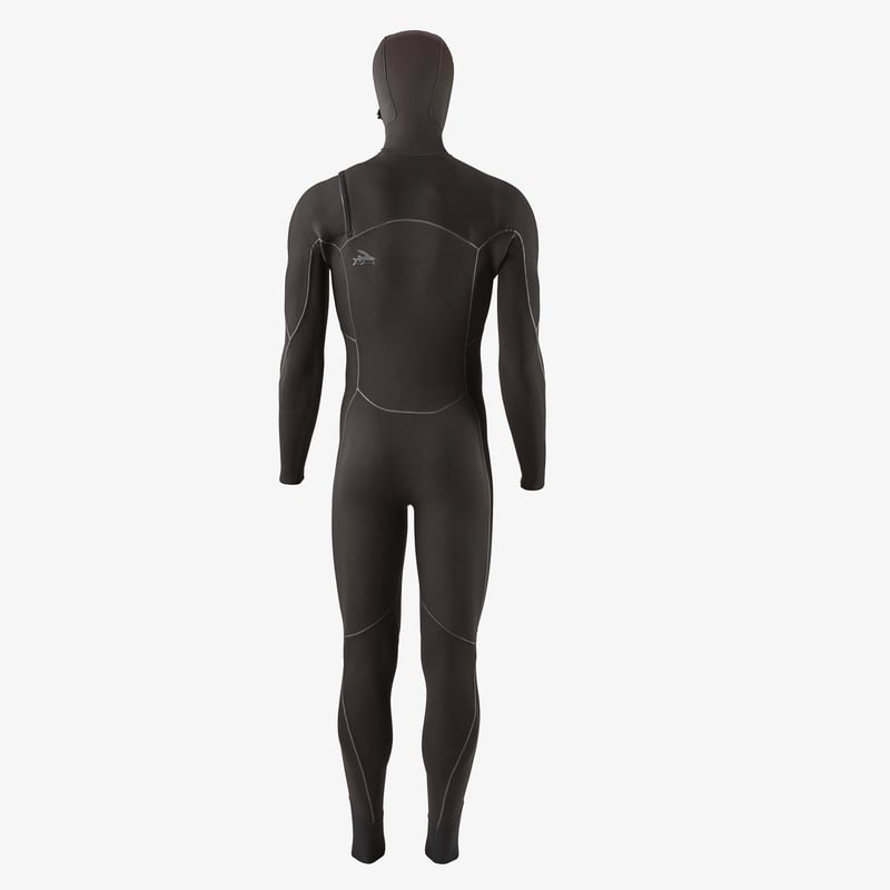 Patagonia R3 Yulex Mens Front Zip Hooded Wetsuit - Black - Back