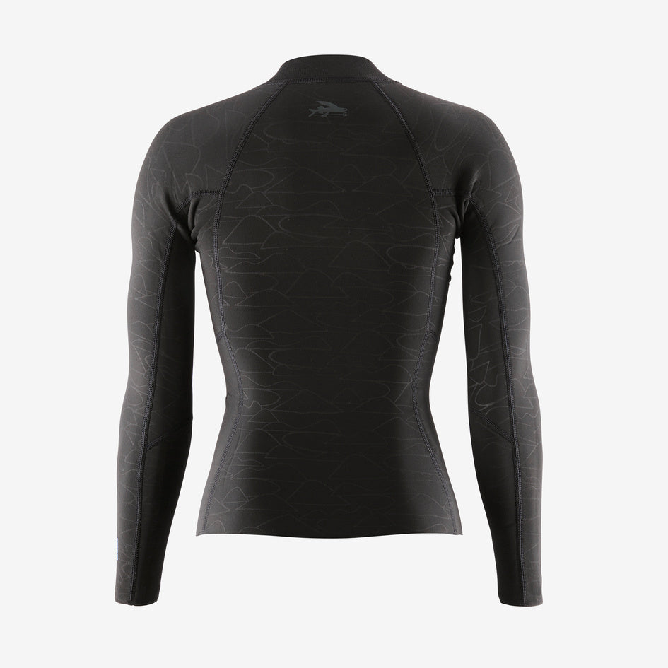 Patagonia R1 Lite Yulex Womens Front  Zip Wetsuit  Top - Black - Back
