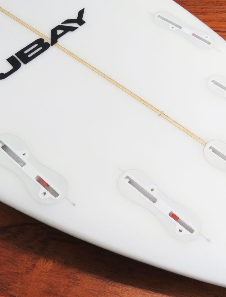 Rebel Badger Surfboard - White - Fin Set Up
