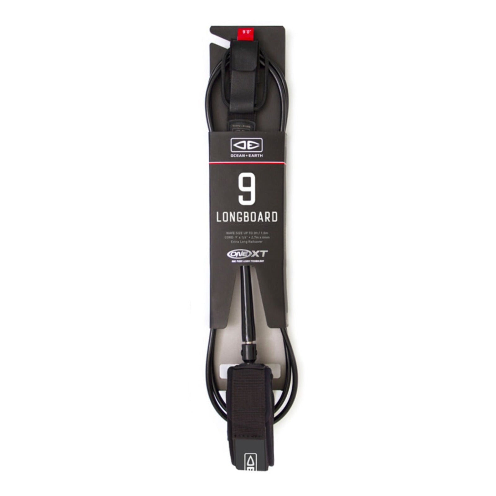 Ocean & Earth Premium OneXT 9ft Surfboard Leash - Black