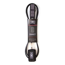 Ocean and Earth Sunset Moulded 9ft Leash in Black - Full View