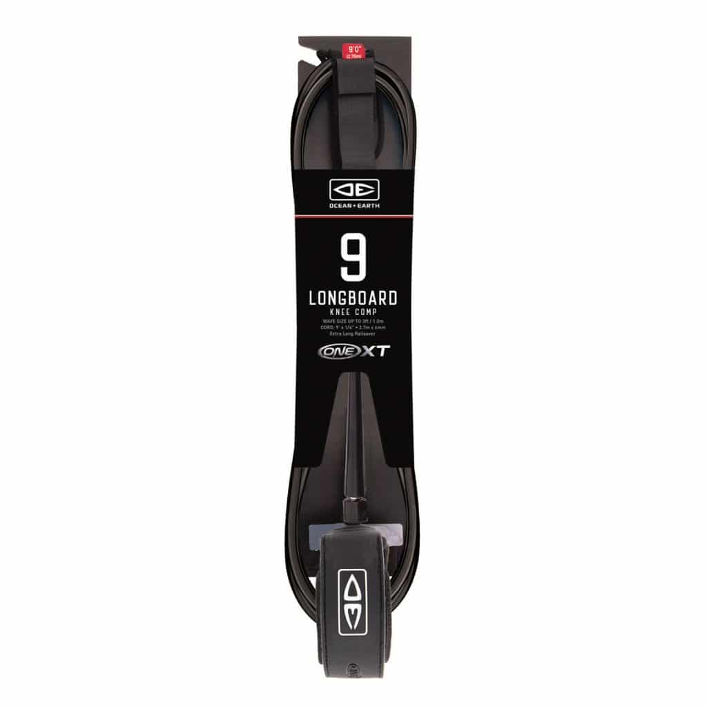 Ocean & Earth 9ft One-XT Longboard Knee Comp Surf Leash - Black