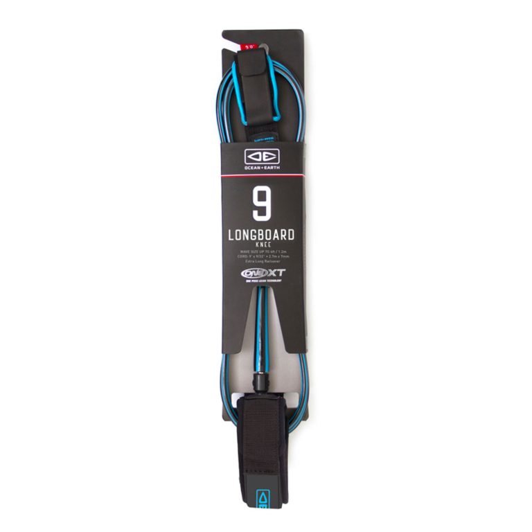 Ocean and Earth One-Xt 9ft Longboard Knee Surf Leash  - Blue - Full View