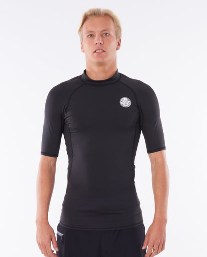 Rip Curl Thermopro Short Sleeve Thermal Rash Vest in Black