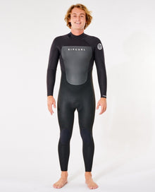 Rip Curl Omega 4/3mm Mens Back Zip Wetsuit - Black - Front