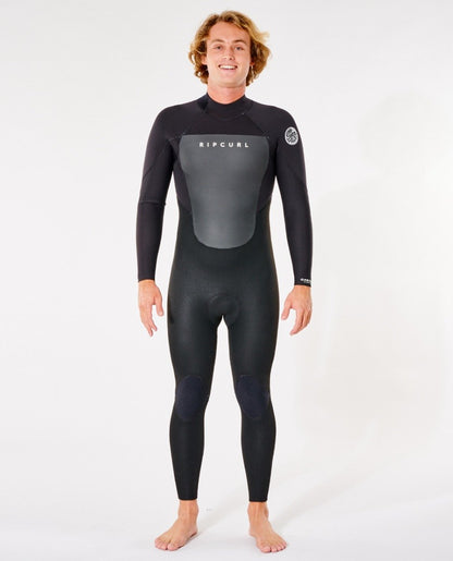 Rip Curl Omega 4/3mm Mens Back Zip Wetsuit - Black - Front