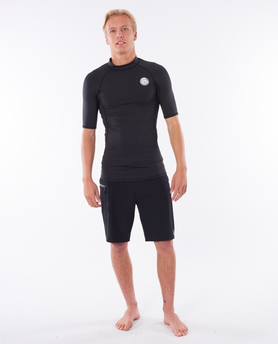 Rip Curl Thermopro Short Sleeve Thermal Rash Vest - Black