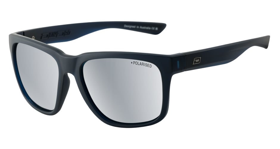 Dirty Dog Kooky Sunglasses in Satin Blue / Grey and Silver Mirror Polarised