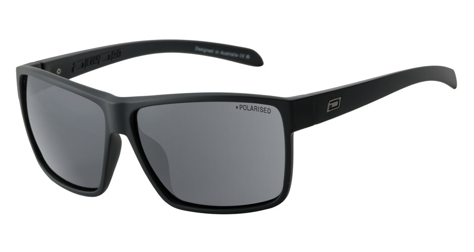 Dirty Dog Rackateer Sunglasses in Satin Black/Grey Polarised