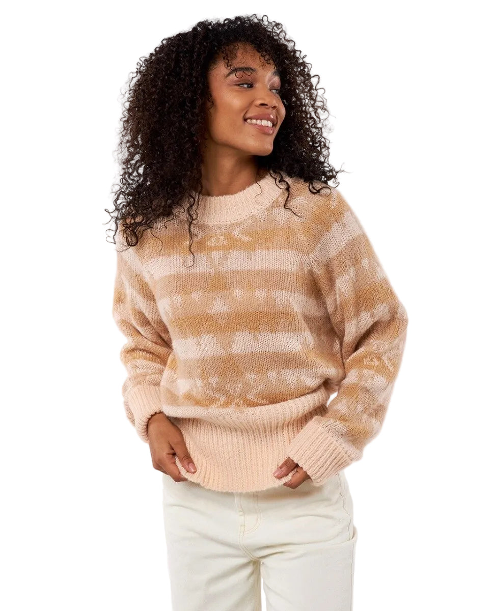 Rip Curl Zuma Aztec Womens Sweater - Light Peach - Front