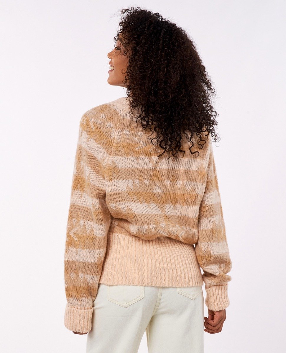 Rip Curl Zuma Aztec Womens Sweater - Light Peach - Back