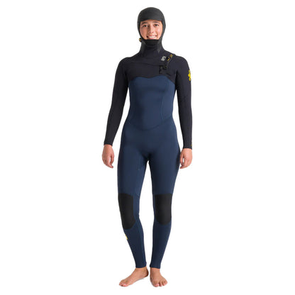 C-Skins Women's Solace 5/4mm Chest Zip Hooded Wetsuit - Blustone/Blk/Saffron - Buy online today