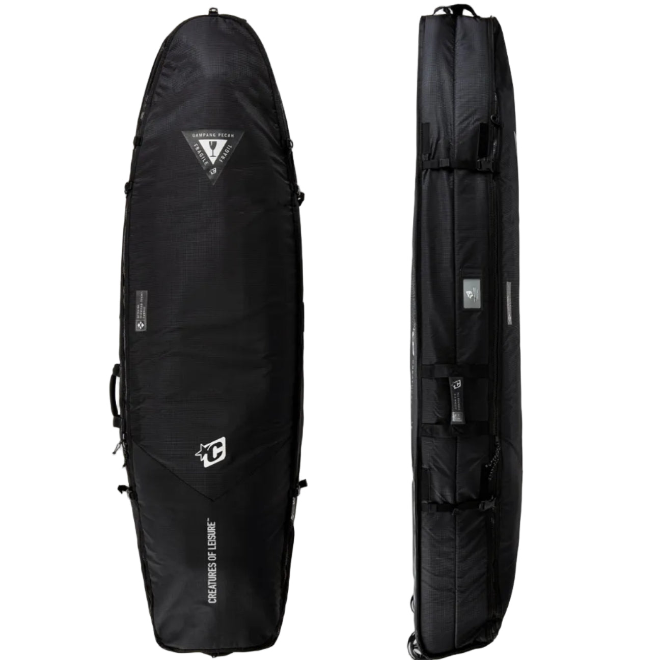 Creatures Of Leisure Funboard Wheely DT2.0 Board Bag - Black Silver