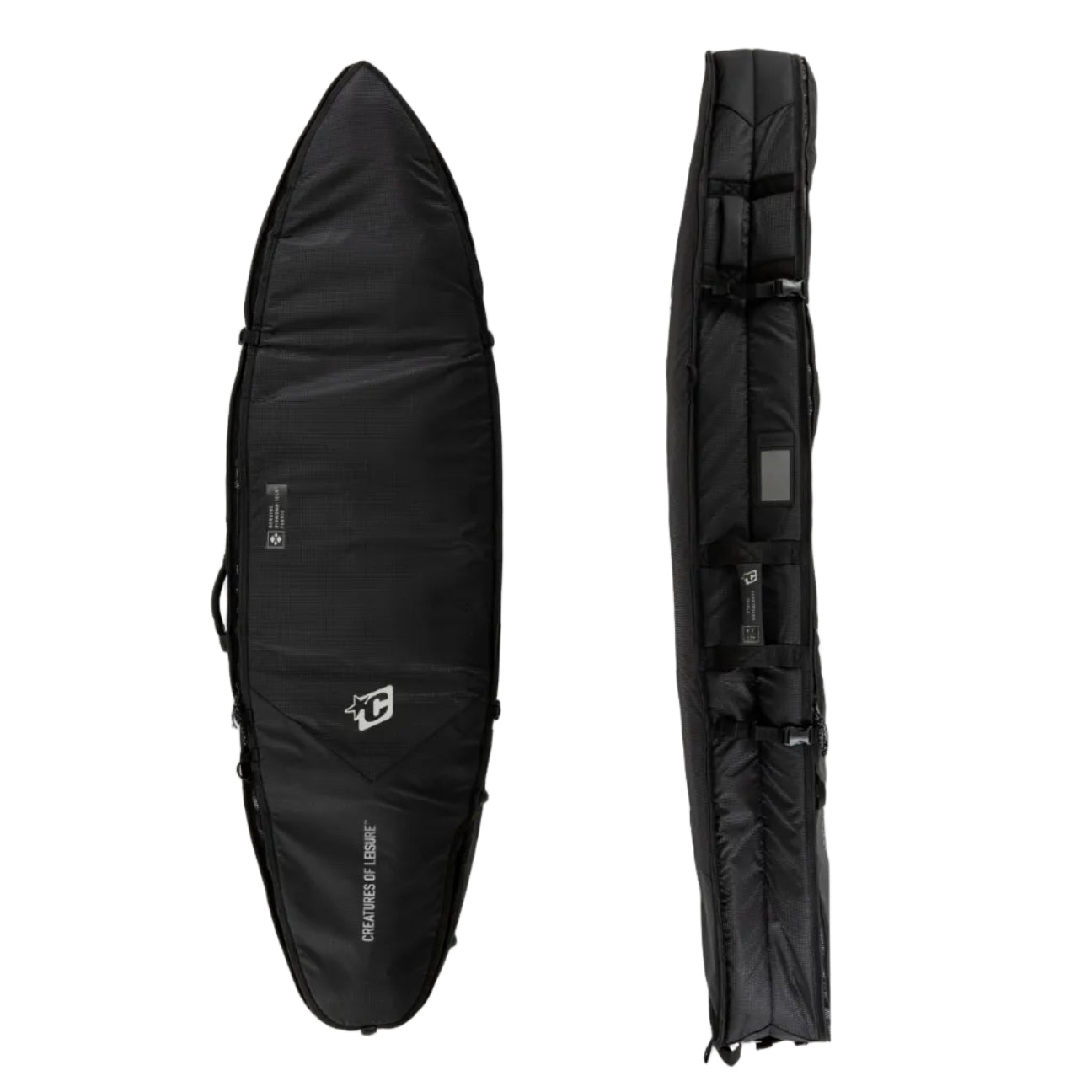 Creatures Of Leisure Shortboard Triple DT2.0 Board Bag - Black Silver