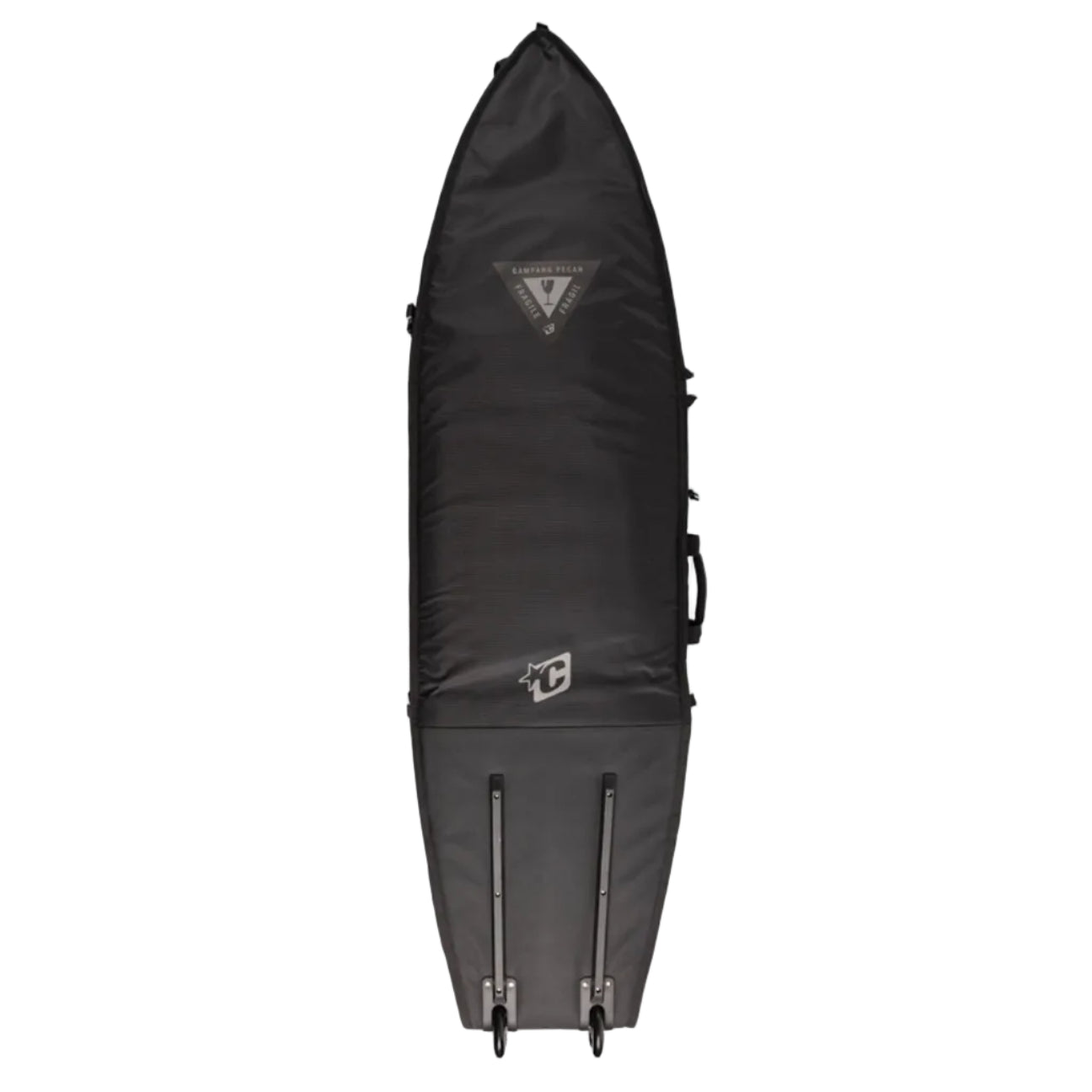 Creatures Of Leisure Shortboard Triple Wheely DT2.0 Board Bag - Black Silver