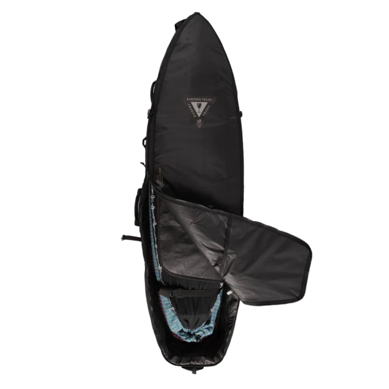 Creatures Of Leisure Shortboard Triple Wheely DT2.0 Board Bag - Black Silver