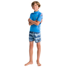 C-Skins NuWave Rash X Junior Short Sleeve Rash Vest - Cyan/Slate/Multi