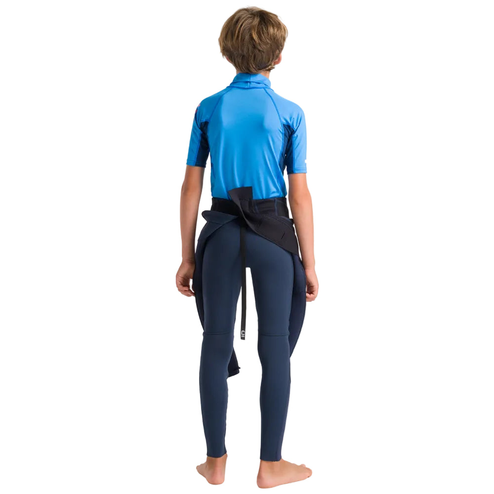 C-Skins NuWave Rash X Junior Short Sleeve Rash Vest - Cyan/Slate/Multi