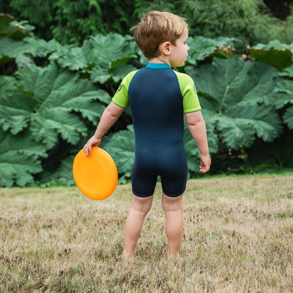 C-Skins NuWave C-KID Baby Front Zip Shorti Wetsuit 2026 - Bluestone/Lime