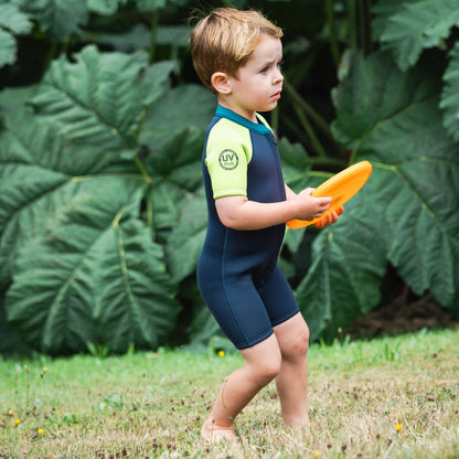 C-Skins NuWave C-KID Baby Front Zip Shorti Wetsuit 2026 - Bluestone/Lime
