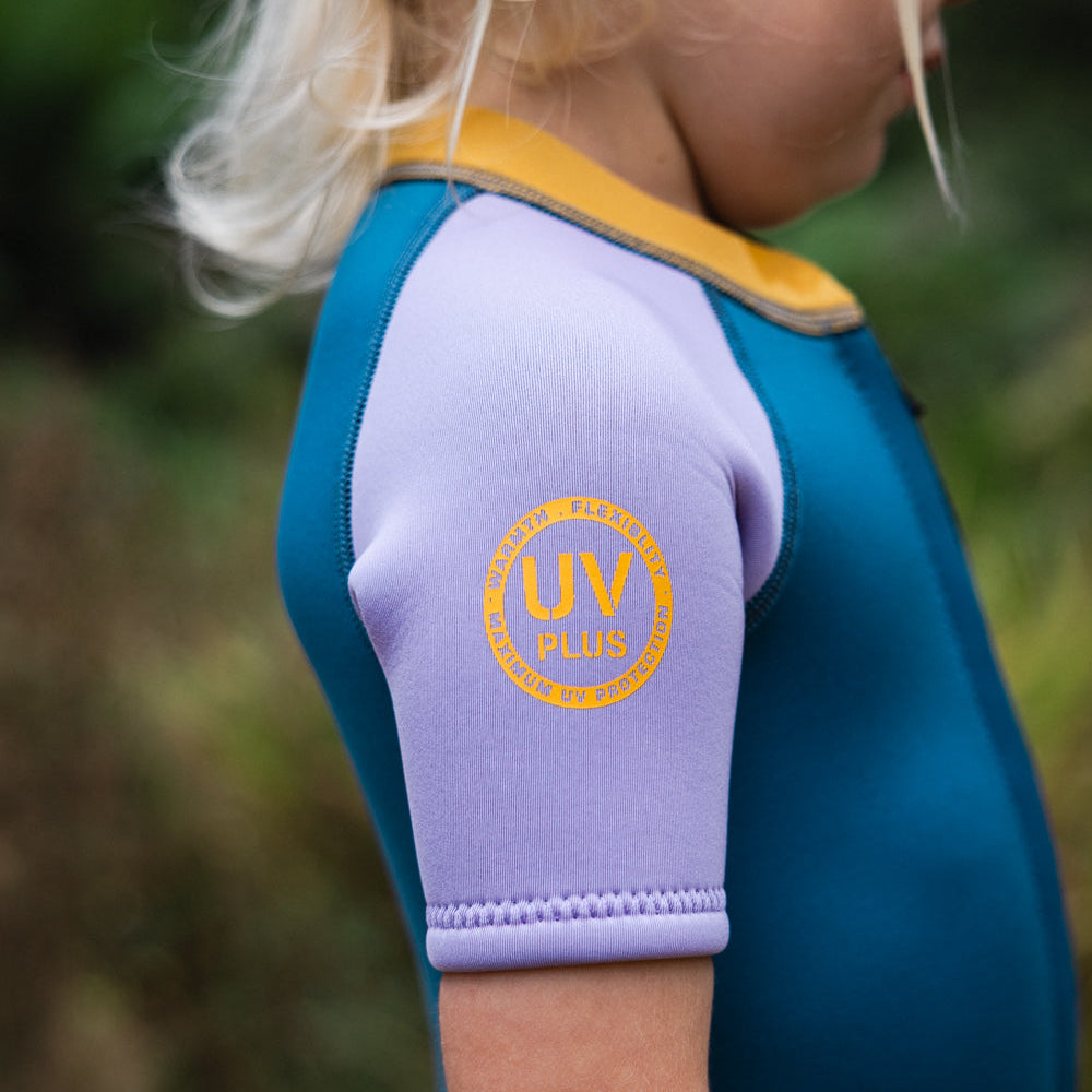 C-Skins NuWave C-KID Baby Front Zip Shorti Wetsuit 2026 - Steel Blue/Lilac