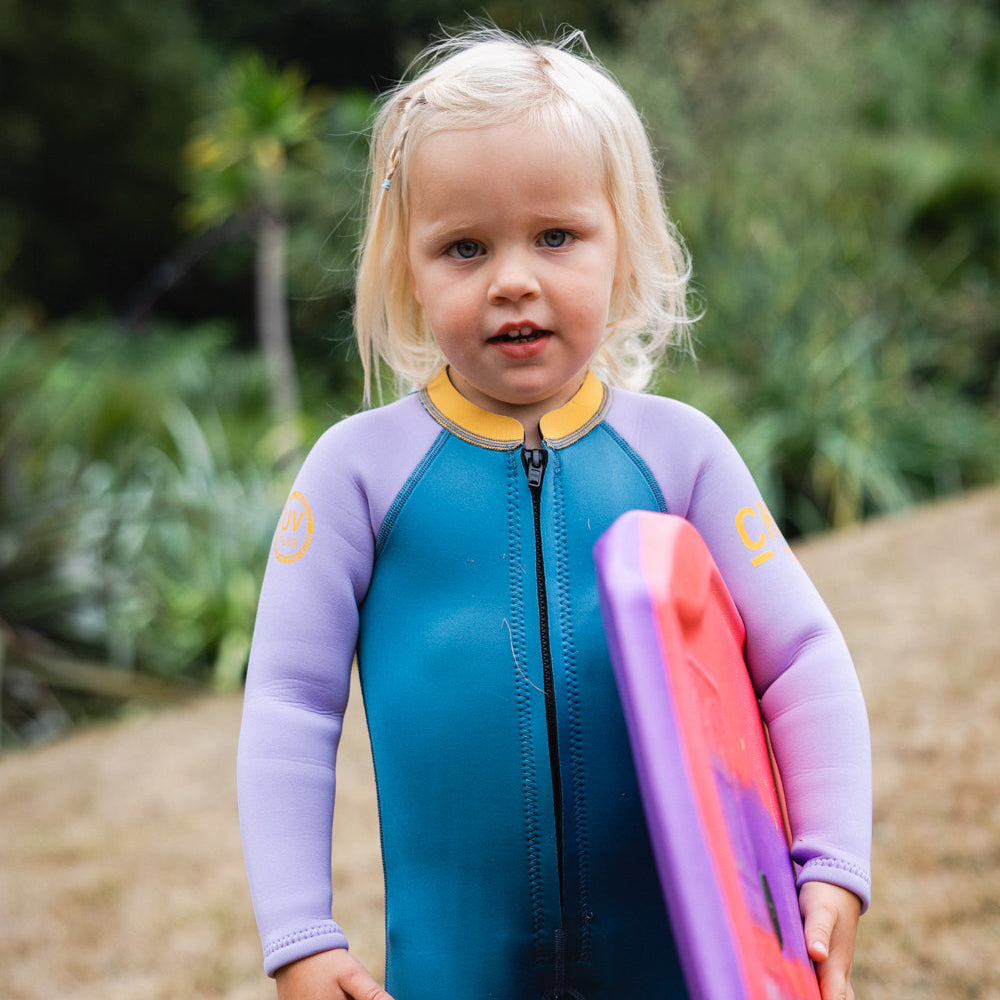 C-Skins NuWave C-KID Baby Front Zip Steamer Wetsuit 2026 - Steel Blue/ Lilac