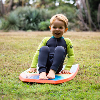 C-Skins NuWave C-KID Baby Front Zip Steamer Wetsuit 2026 - Bluestone/Lime