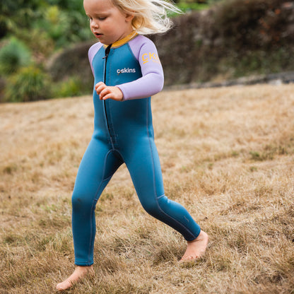 C-Skins NuWave C-KID Baby Front Zip Steamer Wetsuit 2026 - Steel Blue/ Lilac