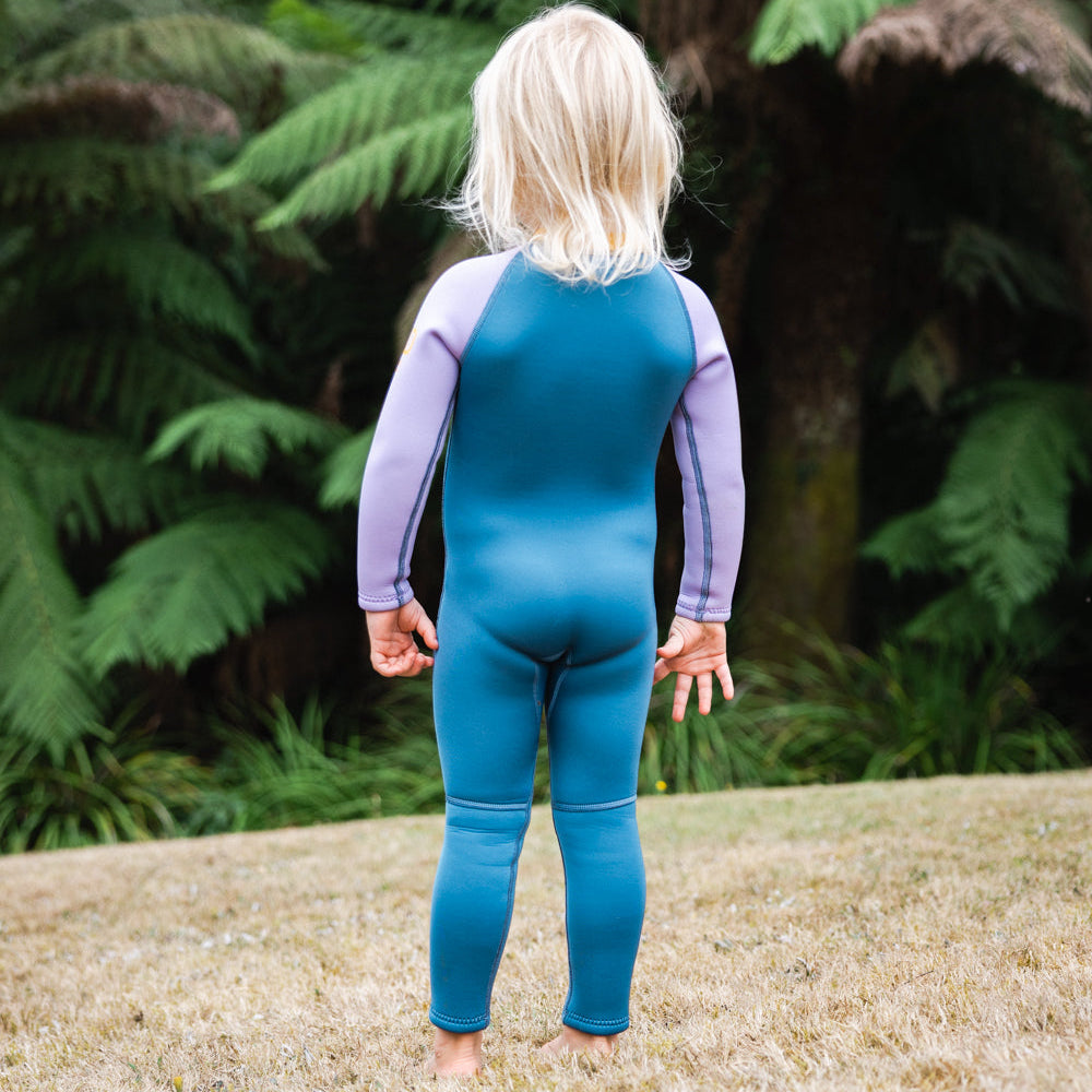 C-Skins NuWave C-KID Baby Front Zip Steamer Wetsuit 2026 - Steel Blue/ Lilac