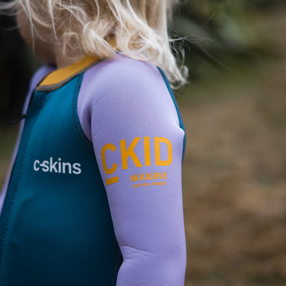 C-Skins NuWave C-KID Baby Front Zip Steamer Wetsuit 2026 - Steel Blue/ Lilac