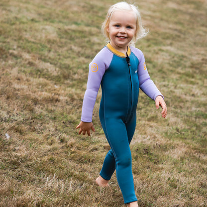 C-Skins NuWave C-KID Baby Front Zip Steamer Wetsuit 2026 - Steel Blue/ Lilac