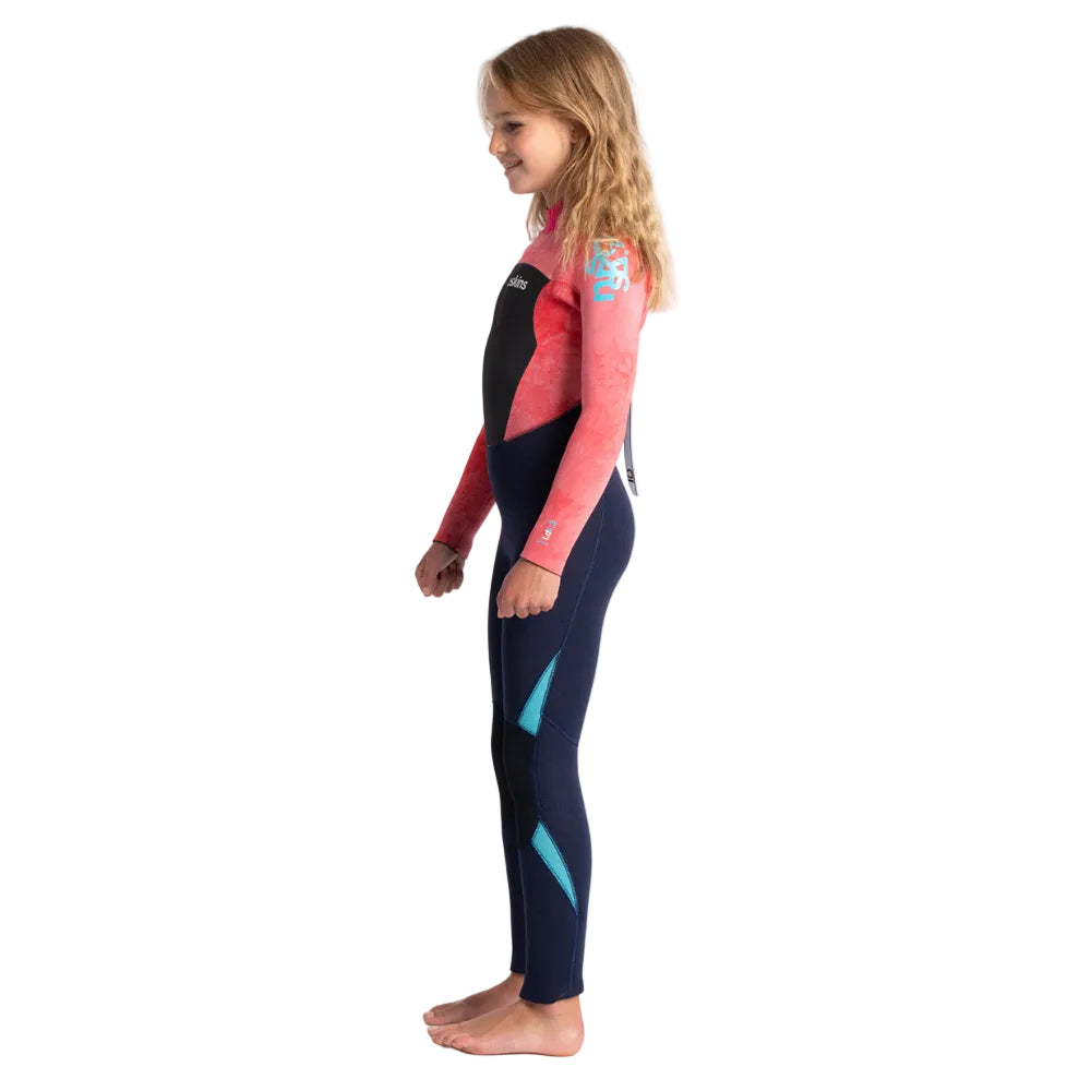C-Skins Legend 4/3mm Back Zip Girls Wetsuit - Slate/Coral/Tie Dye