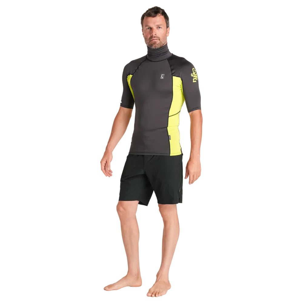 C-Skins NuWave Rash X Mens SS Vest - Anthracite / Lime