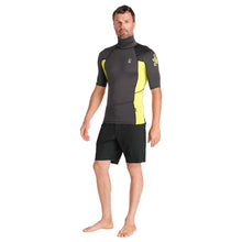 C-Skins NuWave Rash X Mens SS Vest - Anthracite / Lime