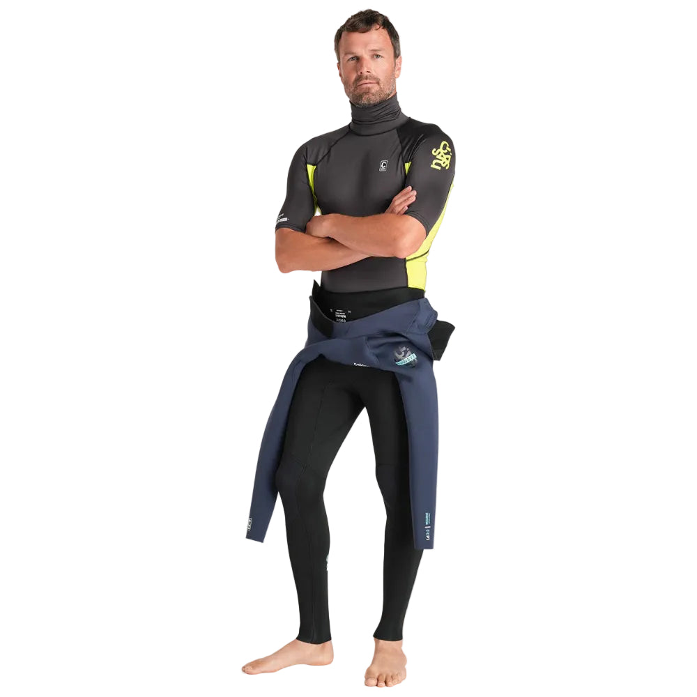C-Skins NuWave Rash X Mens SS Vest - Anthracite / Lime