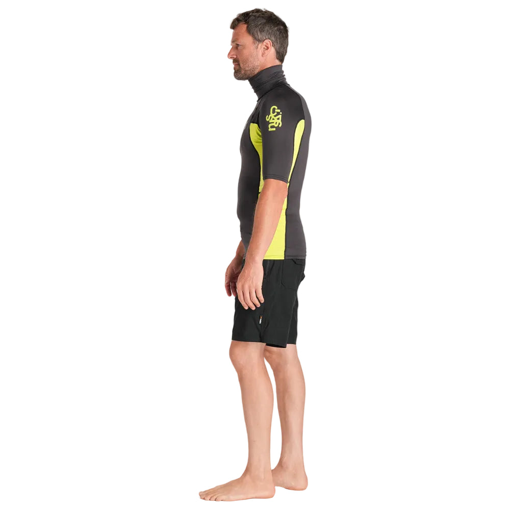 C-Skins NuWave Rash X Mens SS Vest - Anthracite / Lime