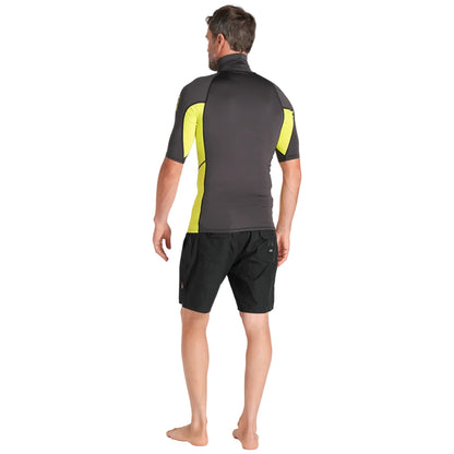 C-Skins NuWave Rash X Mens SS Vest - Anthracite / Lime