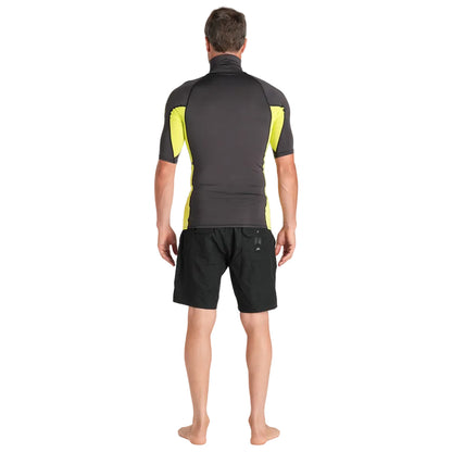 C-Skins NuWave Rash X Mens SS Vest - Anthracite / Lime