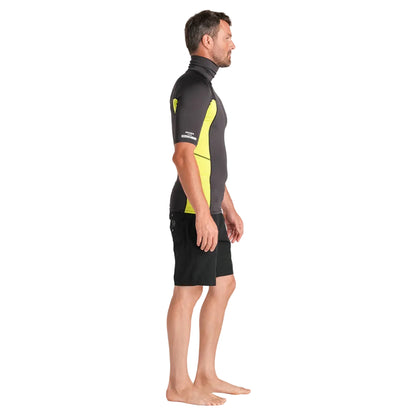 C-Skins NuWave Rash X Mens SS Vest - Anthracite / Lime