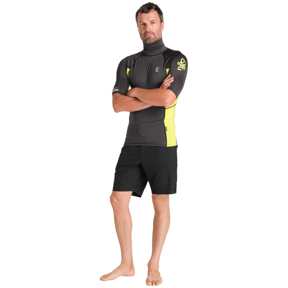 C-Skins NuWave Rash X Mens SS Vest - Anthracite / Lime