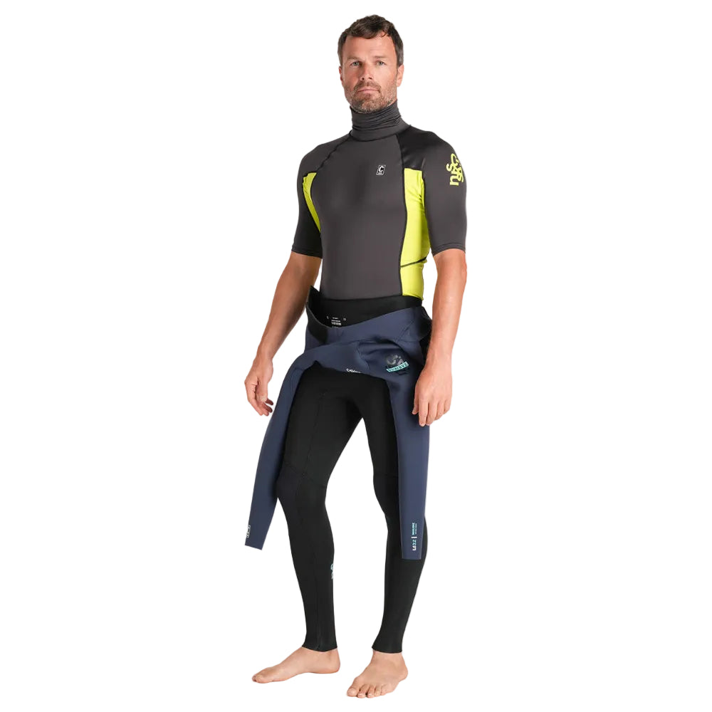 C-Skins NuWave Rash X Mens SS Vest - Anthracite / Lime