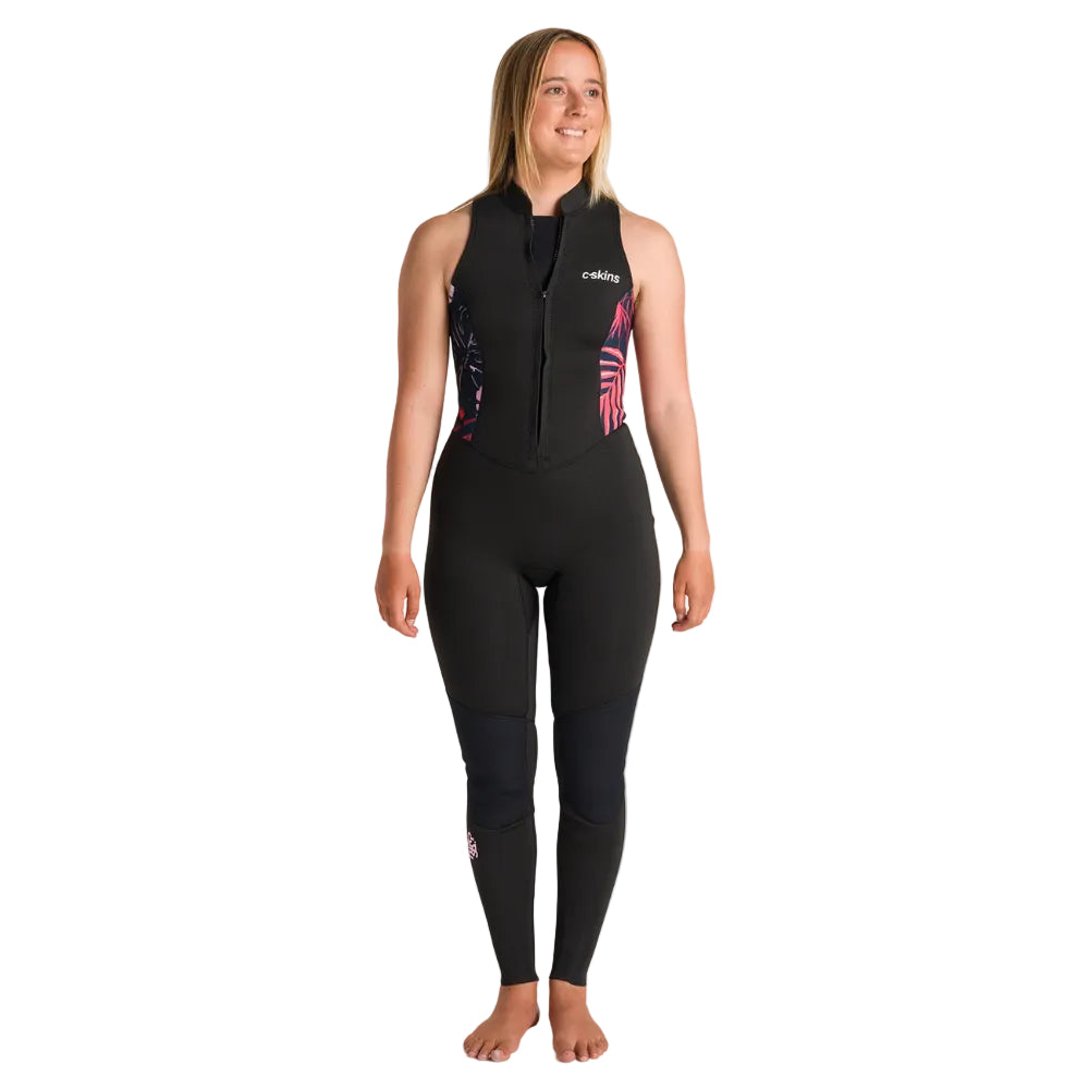 Combinaison longue C-Skins NuWave Solace Lite 2 mm femme à zip frontal FL - Black / Tropical