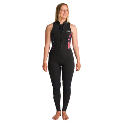 Combinaison longue C-Skins NuWave Solace Lite 2 mm femme à zip frontal FL - Black / Tropical