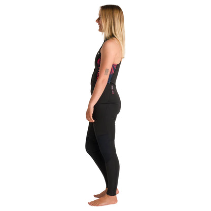 Combinaison longue C-Skins NuWave Solace Lite 2 mm femme à zip frontal FL - Black / Tropical