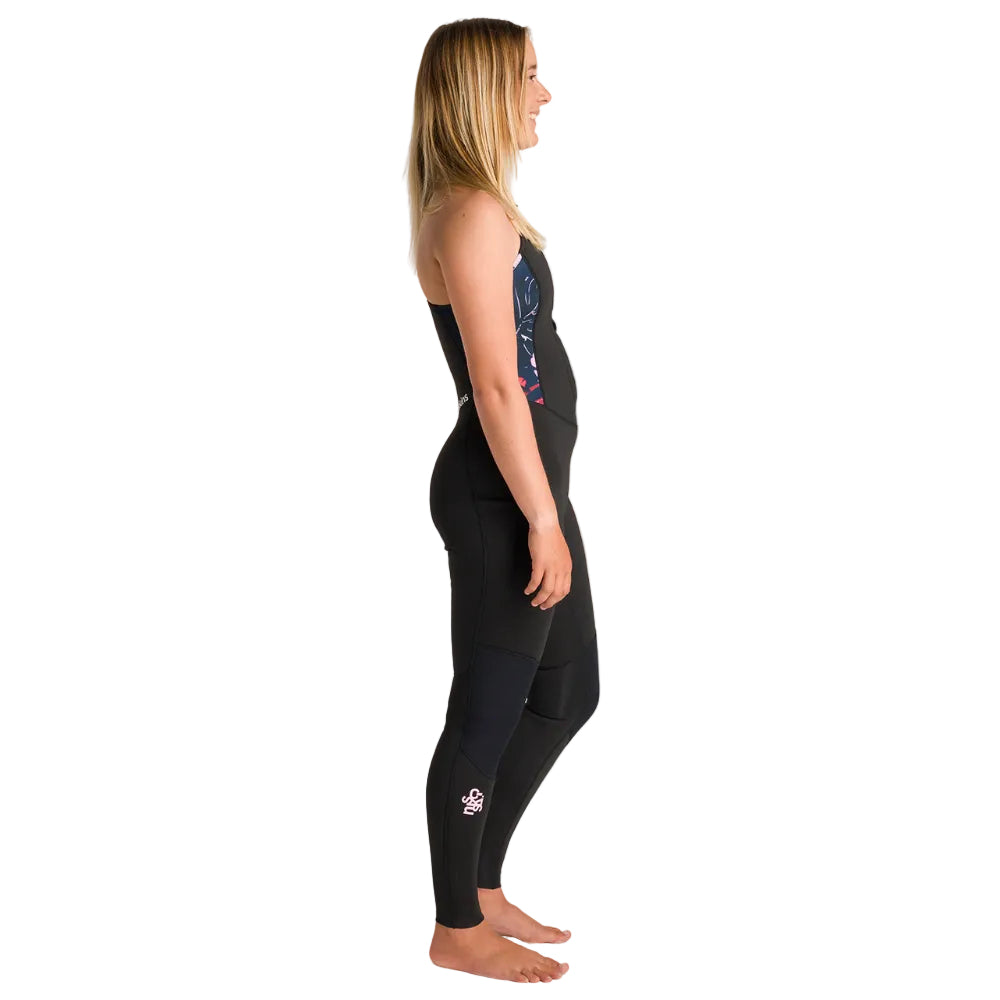 Combinaison longue C-Skins NuWave Solace Lite 2 mm femme à zip frontal FL - Black / Tropical